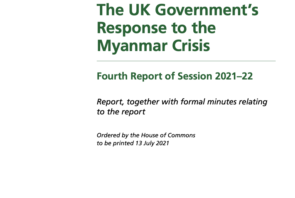 Myanmar Crisis: Report of House of Commons Foreign Affairs Committee Cites IPS Written Evidence