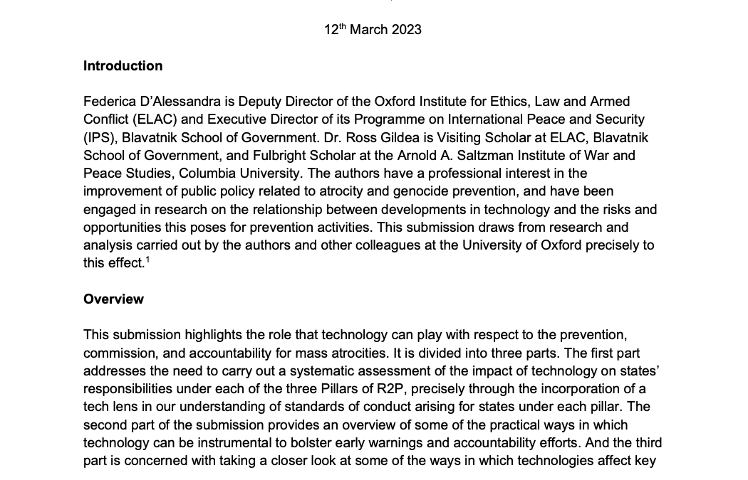 IPS Responds to UN Call for Input on Impact of Technology on Genocide Prevention