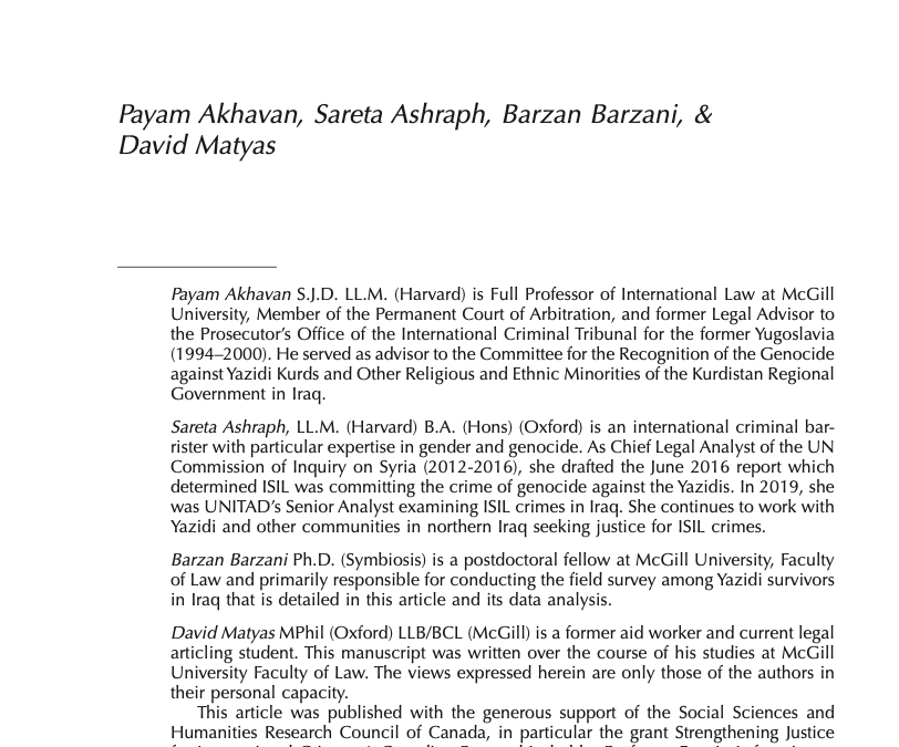 New IPS Article: ‘What is Justice for the Yazidi? Voices From Below’