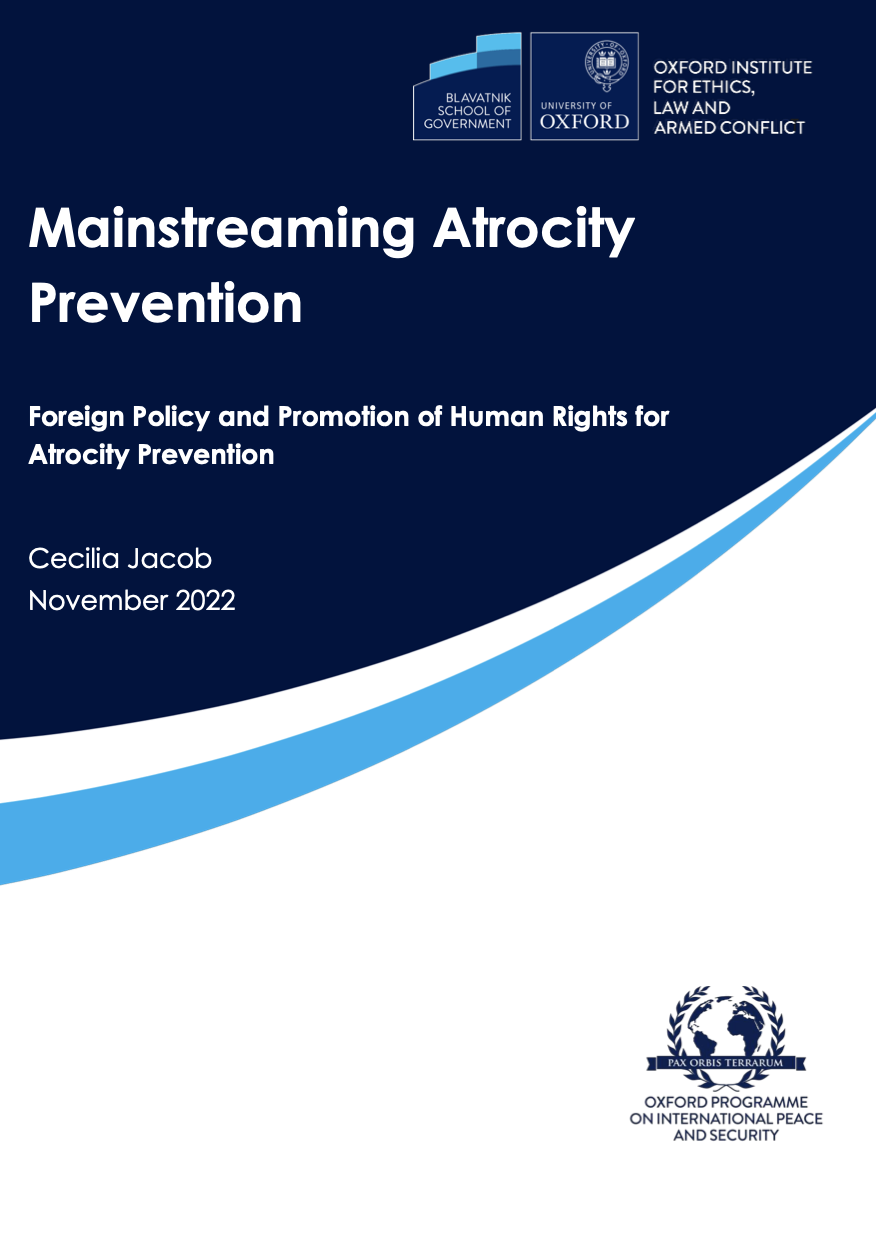 New Policy Brief: ‘Mainstreaming Atrocity Prevention: Foreign Policy and Promotion of Human Rights for Atrocity Prevention’