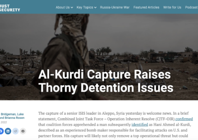New Article: ‘Al-Kurdi Capture Raises Thorny Detention Issues’