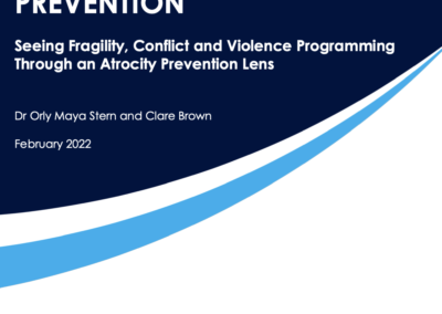 New Brief: Atrocity Prevention and Fragility, Conflict and Violence Programming
