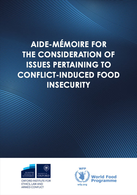 Aide Memoire for the Consideration of Issues Pertaining to Conflict-Induced Food Insecurity